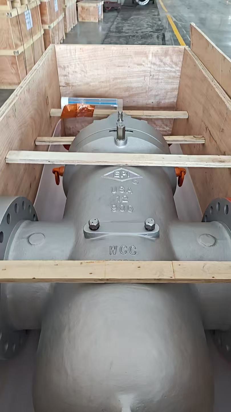 EPI 12 inch 900 WCC slab gate valve in wooden shipping crate